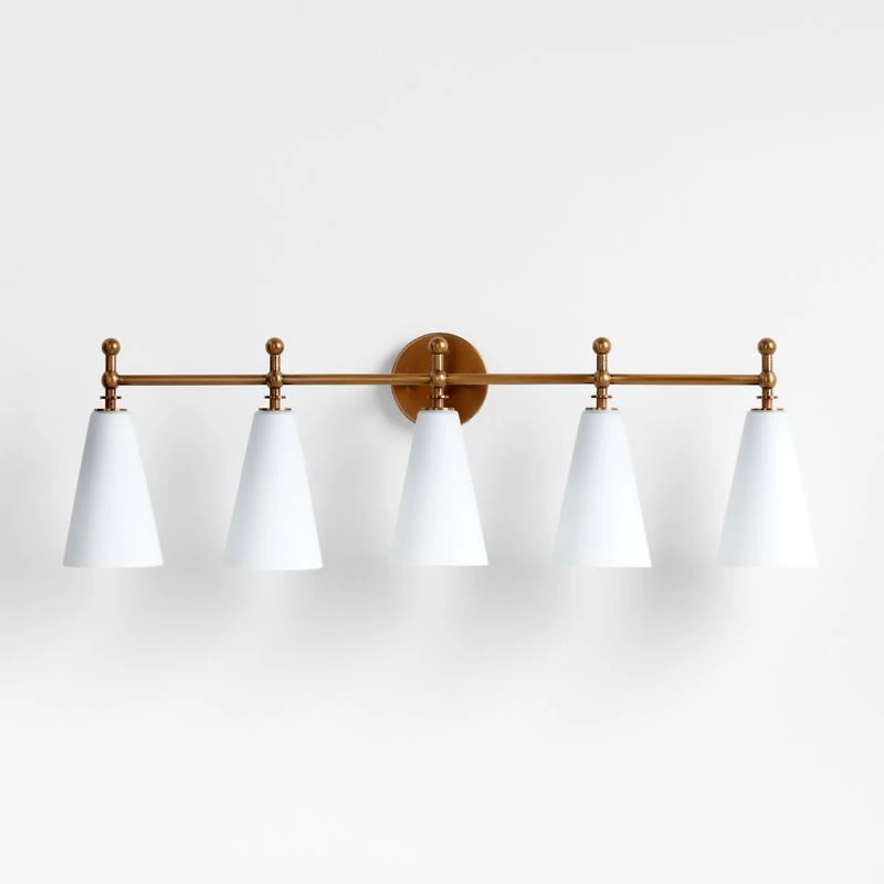 Saintes 5-Light Brass and Glass Wall Sconce Light