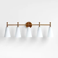 Saintes 5-Light Brass and Glass Wall Sconce Light