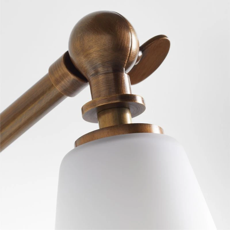 Saintes Articulating Glass and Metal Wall Sconce Light