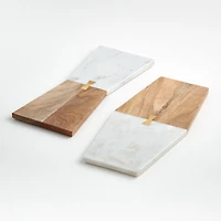 Salvia Narrow Nesting Marble and Wood Cheese Board