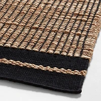 Santa Cruz Jute/Wool Blend Handwoven Black Border Area Rug 10'x14'