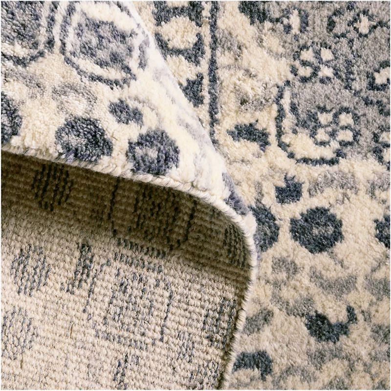 Sardinia Wool Performance Blend Traditional Blue Handknotted Rug Swatch 12"x18"
