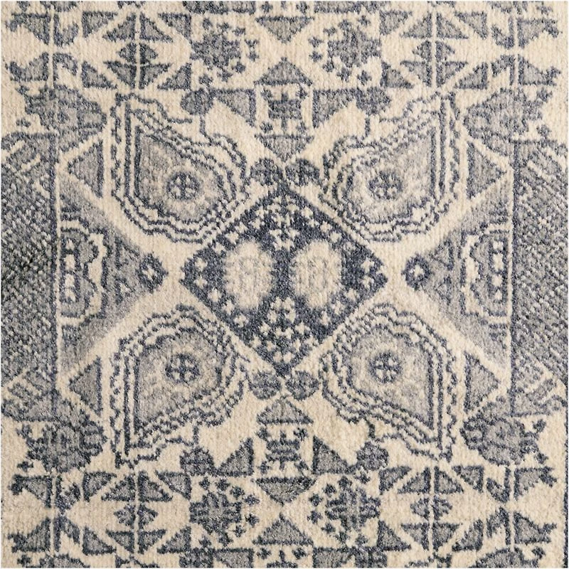 Sardinia Wool Performance Blend Traditional Blue Handknotted Rug Swatch 12"x18"