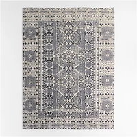 Sardinia Wool Performance Blend Traditional Blue Handknotted Rug Swatch 12"x18"
