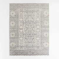 Sardinia Wool Performance Blend Traditional Grey Handknotted Area Rug 9'x12'