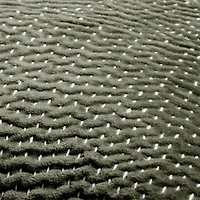 Sashiko Organic Cotton Velvet 20"x20" Burnt Green Throw Pillow Cover
