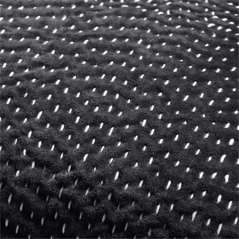 Sashiko Organic Cotton Velvet 20"x20" Storm Grey Throw Pillow Cover