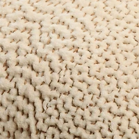 Sashiko Organic Cotton Velvet 20"x20" Travertine Beige Throw Pillow Cover