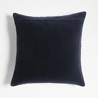 Sashiko Organic Cotton Velvet 20"x20" Deep Indigo Throw Pillow Cover