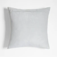 Sashiko Organic Cotton Velvet 20"x20" Mist Blue Throw Pillow Cover