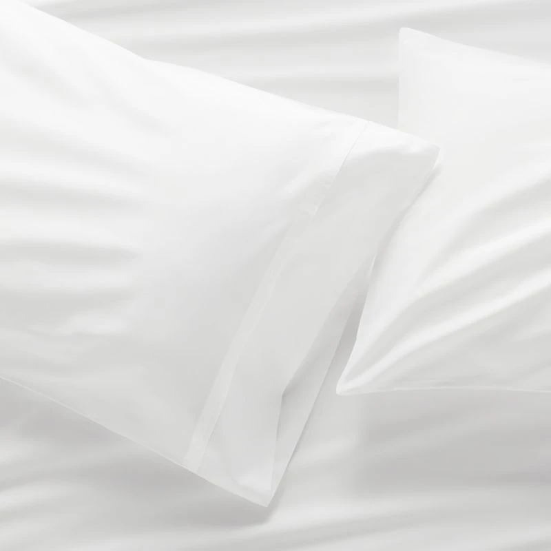 400 Thread Count Sateen White Pillow Cases King, Set of 2