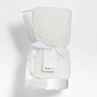 Satin Trim Plush Baby Stroller Blanket