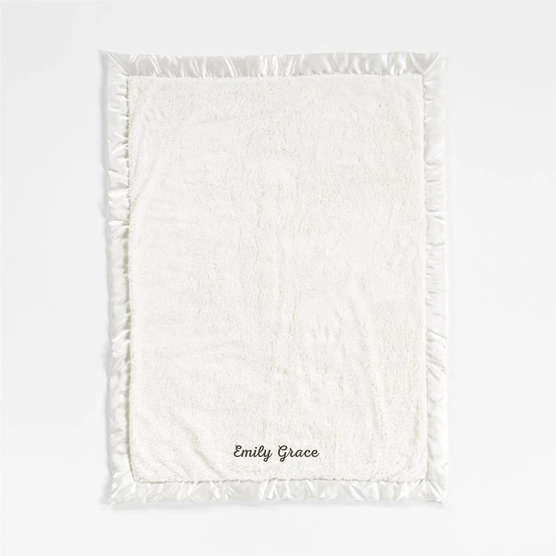Satin Trim Plush Baby Stroller Blanket