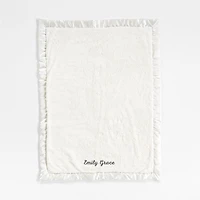 Satin Trim Plush Baby Stroller Blanket