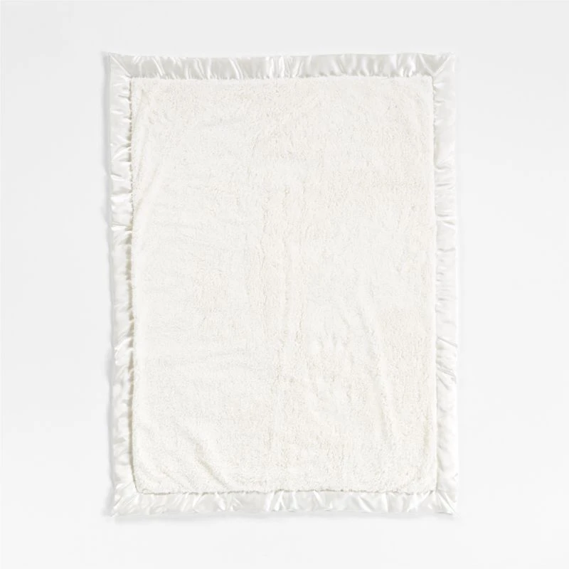 Satin Trim Plush Baby Stroller Blanket