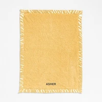 Satin Trim Luminous Yellow Plush Baby Stroller Blanket