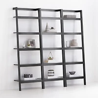 Sawyer Black Leaning 24.5'' Bookcases, Set of 3