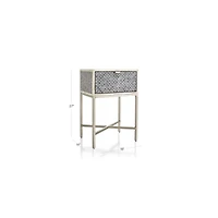 Scallop Grey Bone Inlay Nightstand