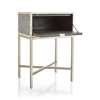 Scallop Grey Bone Inlay Nightstand