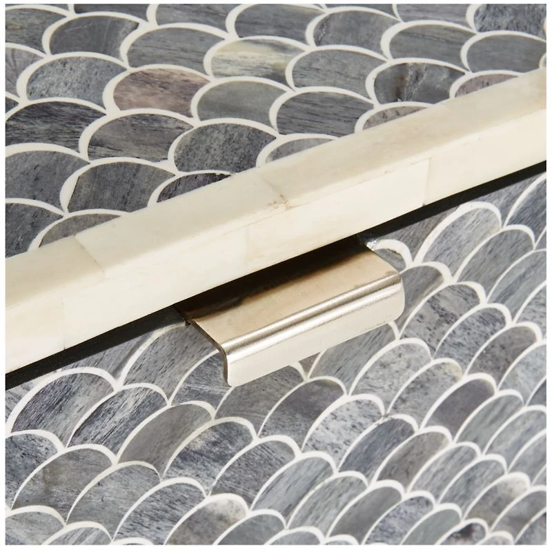 Scallop Grey Bone Inlay Nightstand