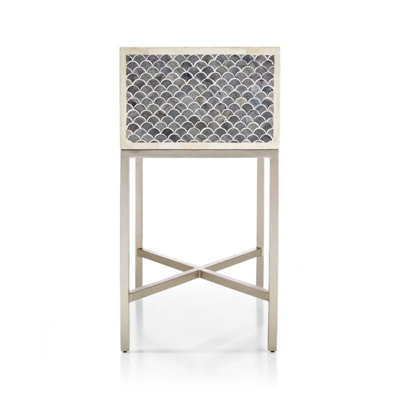 Scallop Grey Bone Inlay Nightstand