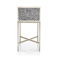 Scallop Grey Bone Inlay Nightstand