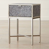 Scallop Grey Bone Inlay Nightstand