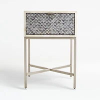 Scallop Grey Bone Inlay Nightstand