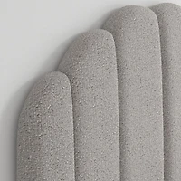 Scallop Channel Grey Boucle Twin Wall-Mounted Headboard