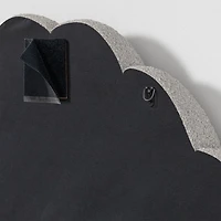 Scallop Channel Grey Boucle Twin Wall-Mounted Headboard