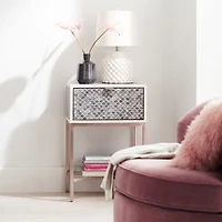 Scallop Grey Bone Inlay Nightstand