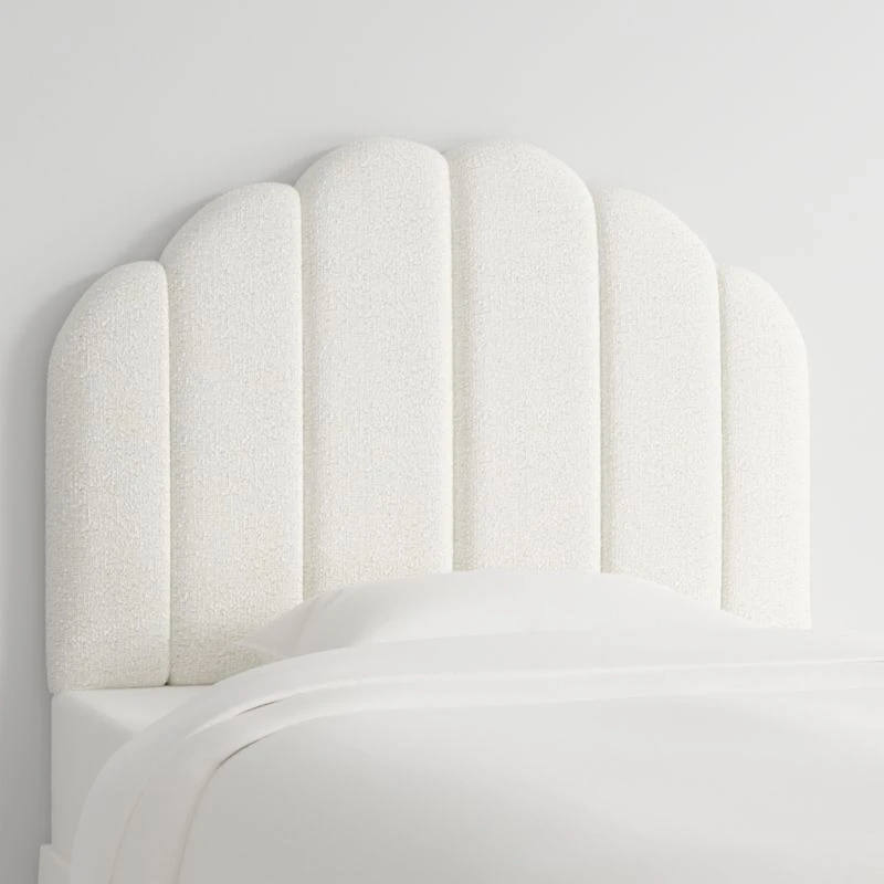 Scallop Channel Boucle Twin Wall-Mounted Headboard