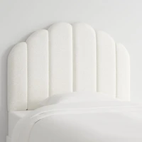 Scallop Channel Boucle Twin Wall-Mounted Headboard