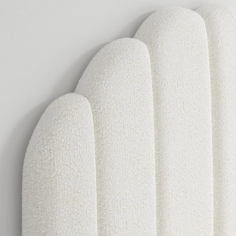 Scallop Channel Boucle Twin Wall-Mounted Headboard
