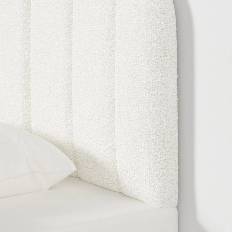 Scallop Channel Boucle Twin Wall-Mounted Headboard