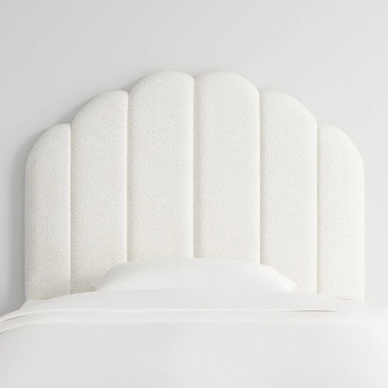 Scallop Channel Boucle Twin Wall-Mounted Headboard