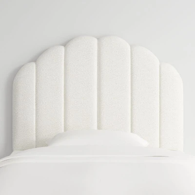 Scallop Channel Boucle Twin Wall-Mounted Headboard
