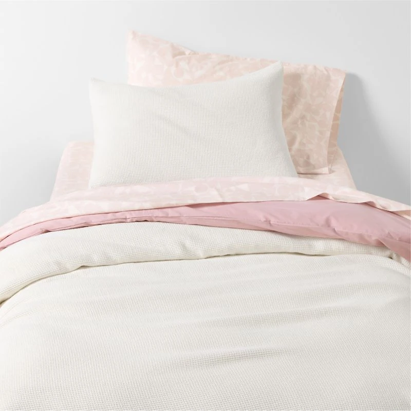 Cozy Cloud Zen Geo Orchid Rose Washed Organic Cotton Kids Twin Sheet Set