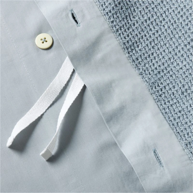 Scoop Light Blue Waffle Weave Organic Cotton Kids Twin Duvet Cover
