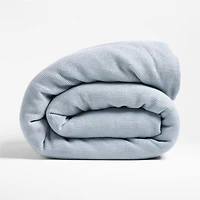 Scoop Light Blue Waffle Weave Organic Cotton Kids Twin Duvet Cover