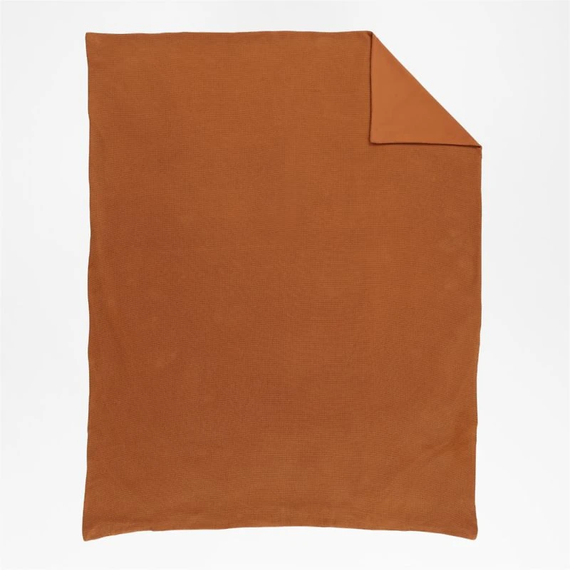 Scoop Terracotta Waffle Weave Organic Cotton Kids Full/Queen Duvet Cover