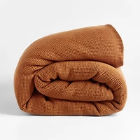 Scoop Terracotta Waffle Weave Organic Cotton Kids Full/Queen Duvet Cover