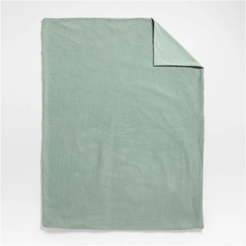 Scoop Verte Green Organic Cotton Gauze Kids Full/Queen Duvet Cover