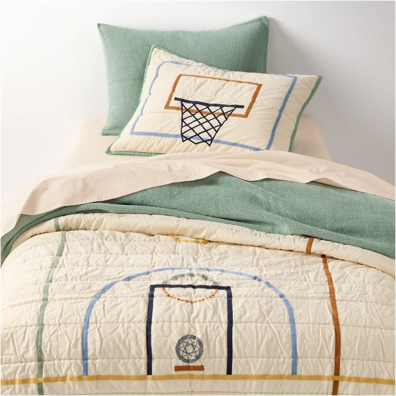 Scoop Verte Green Organic Cotton Gauze Kids Full/Queen Duvet Cover