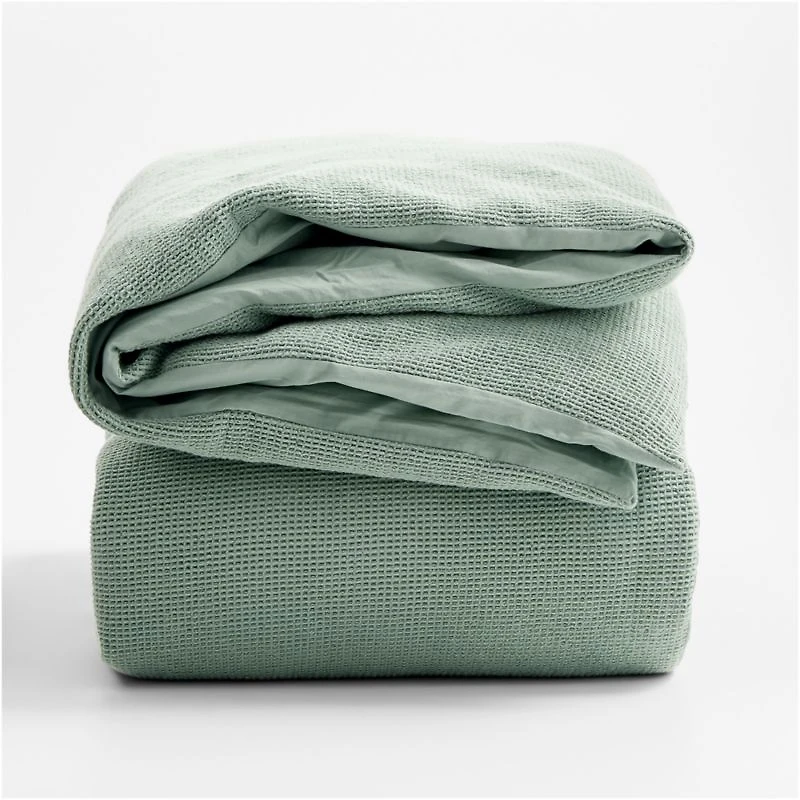 Scoop Verte Green Organic Cotton Gauze Kids Full/Queen Duvet Cover