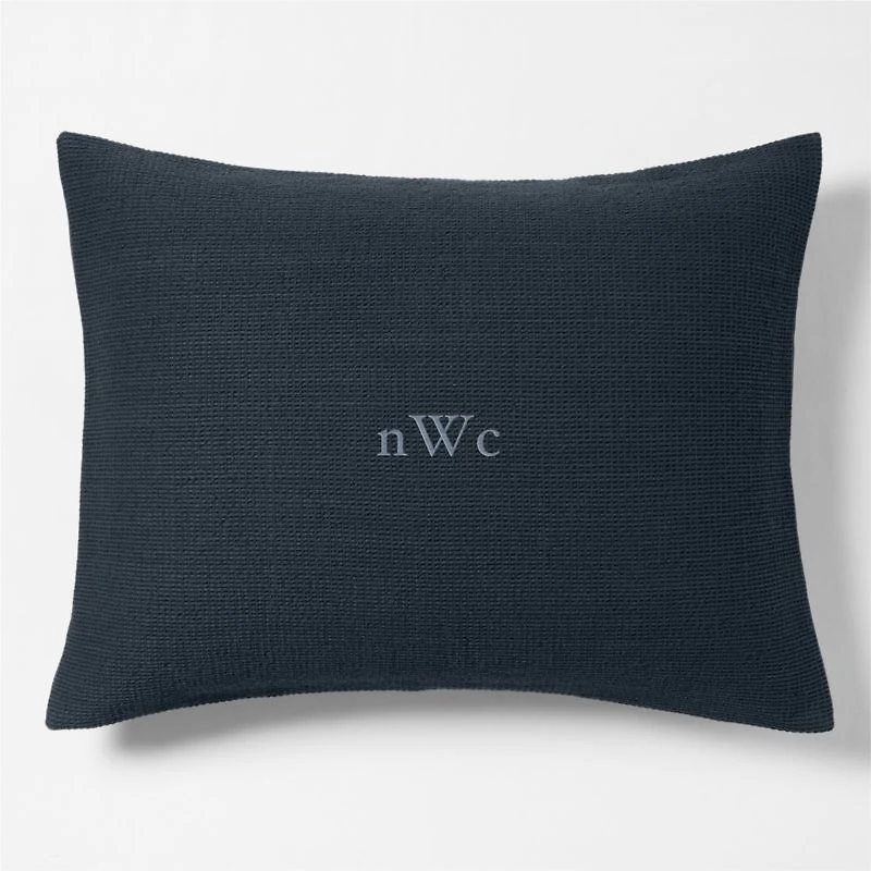Scoop Waffle Organic Cotton Deep Indigo Standard Bed Pillow Sham