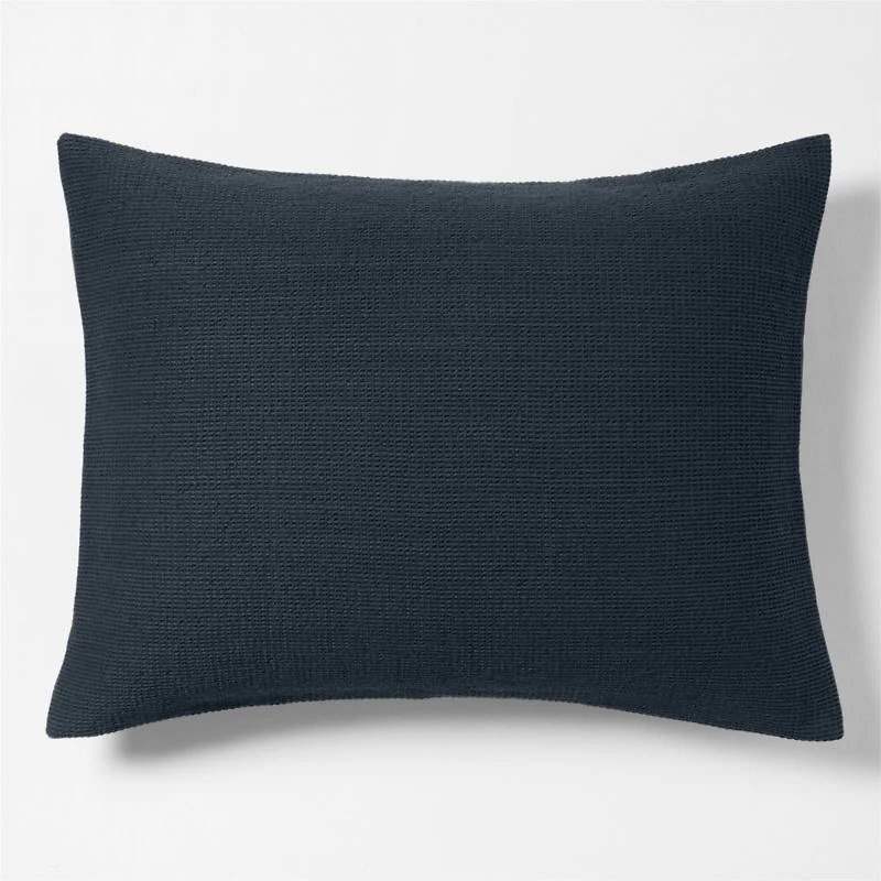 Scoop Waffle Organic Cotton Deep Indigo Standard Bed Pillow Sham