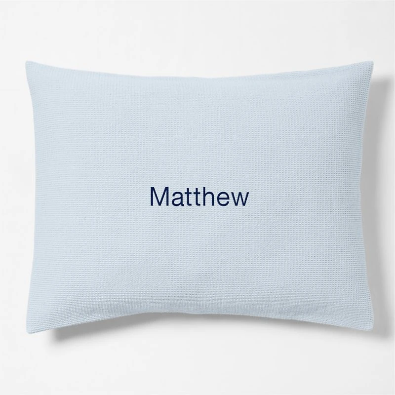 Scoop Waffle Organic Cotton Sky Blue Standard Bed Pillow Sham