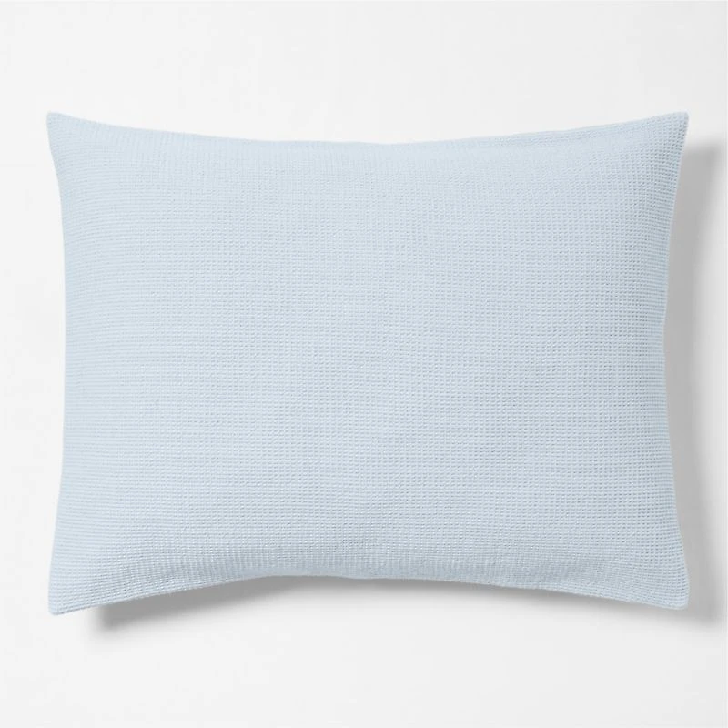 Scoop Waffle Organic Cotton Sky Blue Standard Bed Pillow Sham