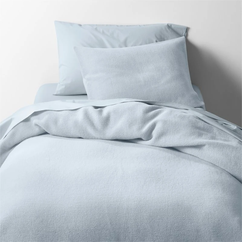 Scoop Waffle Organic Cotton Sky Blue Standard Bed Pillow Sham